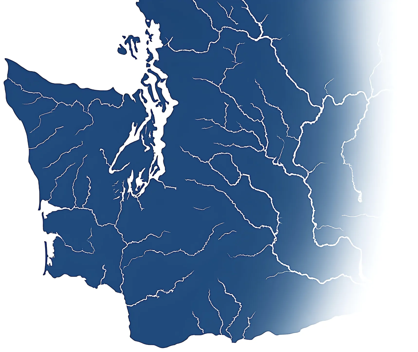Map of WA with rivers